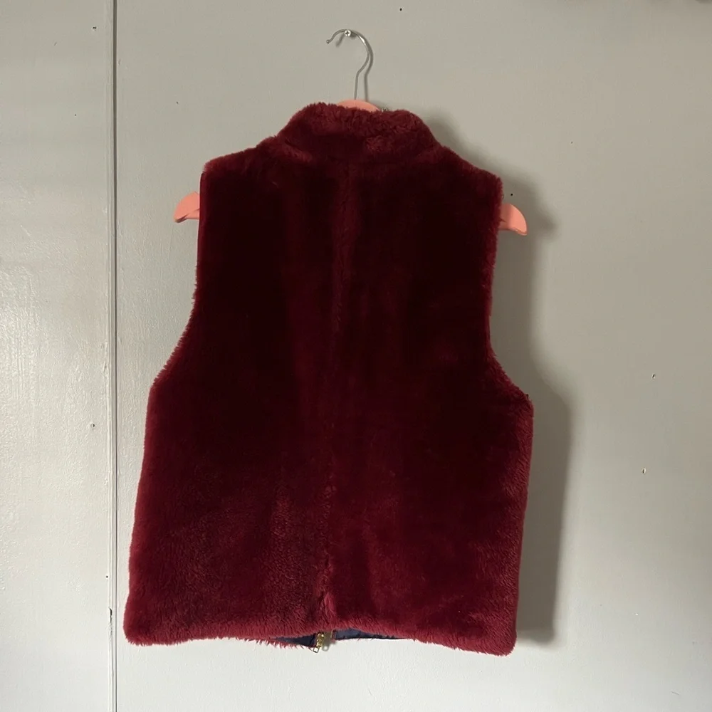 J. Crew Deep Red Fleece Vest